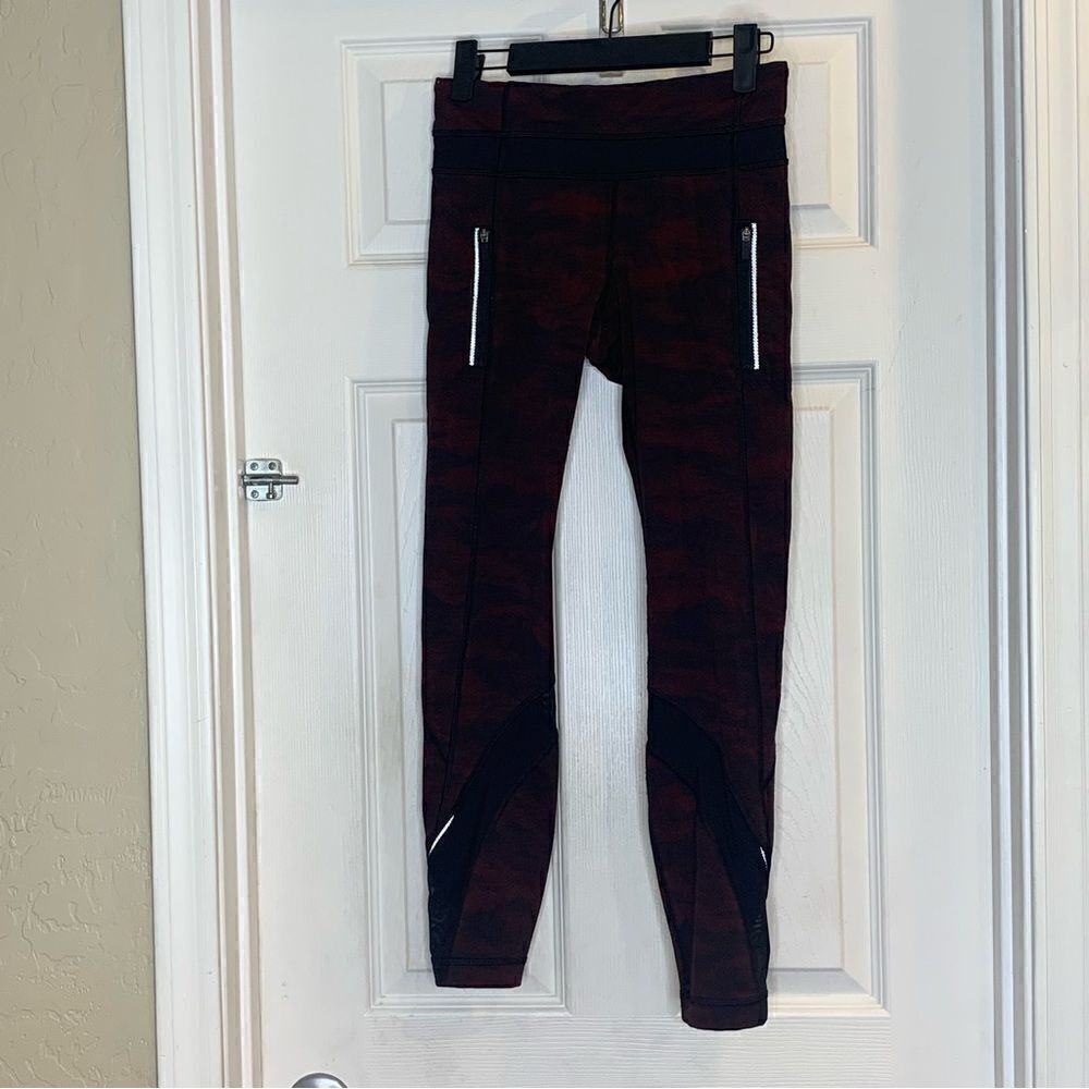 Lululemon Inspire Tight II Power Luxtreme Hazy Days Black Deep Rouge / Black 4